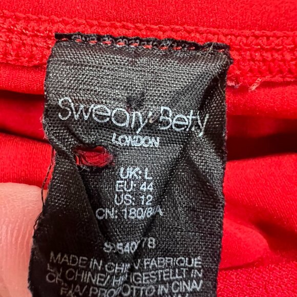 Sweaty Bettery Power Leggings 7/8 Length Red, Size L, 24" Inseam, Stretch - Picture 7 of 13